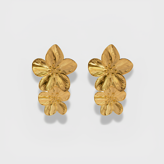 Boucles d'oreilles Doubles Fleurs